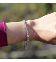 Baget Kesim Su Yolu Sky Diamond Gümüş Bileklik