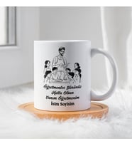 Öğretmenler Günü İçin Kişiye Özel Porselen Kupa Bardak - BY-KP-0000295 (Beyaz)