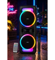Hepu HP-118 8 İnç Bluetooth Partybox Hoparlör - 15W Işıklı, Mikrofonlu Ses Sistemi