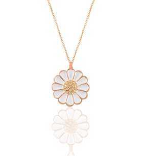 Söğütlü Silver Gümüş rose zirkon taşlı papatya kolye