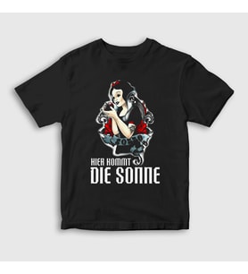 Presmono Unisex Çocuk Siyah Kommt Die Sonne Rammstein T-Shirt 437388tt
