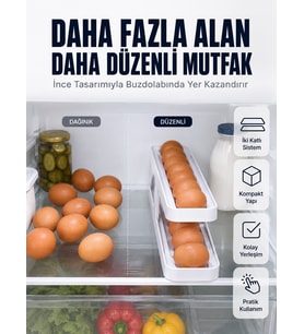 Kayar Ray Sistemli Buzdolabı Yumurta Saklama Düzenleyici Organizer