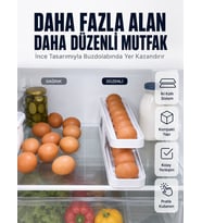 Kayar Ray Sistemli Buzdolabı Yumurta Saklama Düzenleyici Organizer