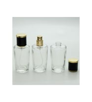 PARFÜM ŞİŞESİ 50 ML 3 ADET KONİK SİLİNDİR ŞİŞE KOLAY KAPAMA (Şeffaf)