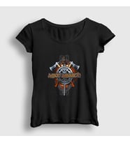 Presmono Kadın Siyah Axes V2 Amon Amarth T-Shirt 375170tt