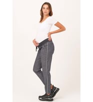 Busa Hamile Yanları Şeritli Gabardın Pantalon Gri