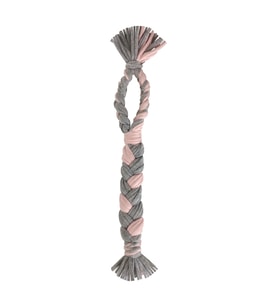 Köpek Oyuncağı Düğümlü Halat Diş İpi 4 cm-40 cm Pembe-Gri