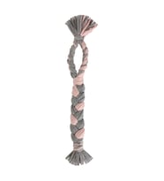Köpek Oyuncağı Düğümlü Halat Diş İpi 4 cm-40 cm Pembe-Gri