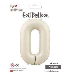 0 Rakam Krem Folyo Balon 34"