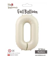 0 Rakam Krem Folyo Balon 34"