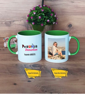 Psikolojik Danışman Kupa Bardak Yeşil Fotoğraflı Psikolojik Danışmana Hediye