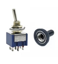MTS-203 Mini Toggle Çift Anahtar 3A 250V ON / OFF / ON 6 Pin 3 Pozisyon Su Geçirmez Başlık