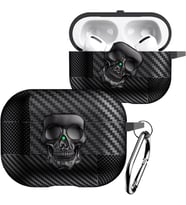 Airpods Pro 3.Nesil Ile Uyumlu Karbon Fiber Hybrid Polymer Technology Kafa Tası Tasarımlı Premium Kulaklık Kılıfı (Siyah-Siyah)