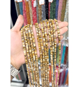 Ağaç Jasper Taşı Kare Rondela Kesim 4x2mm Doğal Taş Dizi