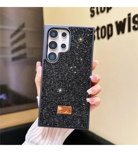 Coverzone Xiaomi Redmi Note 12 ile Uyumlu Elmas Desen Ta?l? K?l?f � 2 mm Kamera �?k?nt? Koruma, I??lt?l? L�ks ??k Darbe Emici Kapak Siyah