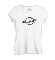 Saturn II Logo Beyaz Kadın Tshirt