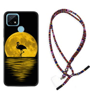 Realme C11 C21 C21Y C25Y C11 2021 Kılıf Boyun Asklı Rasta Silikon Ay ve Flamingo 1775