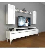 Decoraktiv Ekoflex 7 Mdf Silver Tv Ünitesi Tv Sehpası - Parlak Beyaz
