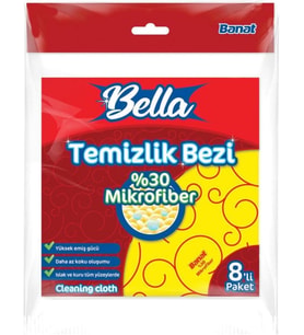 Bella%30 Mikrofiberli Temizlik Bezi 8'Li Paket