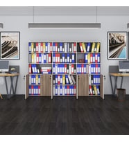 Kenzlife klasör dolabı kilitli kutalmış crd 175*240*30 klasörlük kitaplık ofis arkalıksız
