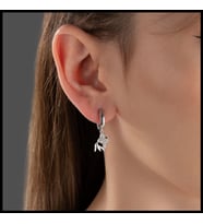 Gümüşistan 925 Ayar Gümüş Zirkon Taş Detaylı Balık Küpe (Gümüş)