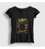 Presmono Kadın Siyah Powerage Ac Dc T-Shirt 385509tt