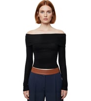 Stil Kadın Kısa Esnek Bluz Crop Örme Slim Kalıp