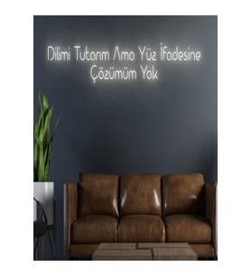 Dilimi Tutarım Ama Yüz Ifadesine Çözümüm Yok Yazılı Neon Tabela