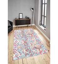 Dijital Baskılı Yıkanabilir Kaymaz Modern Renkli Salon Halısı Mutfak Halısı Yolluk ND-HY-887 (Pembe)