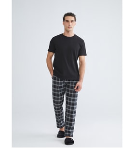 LC WAIKIKI Antrasit Standart Kalıp Ekose Erkek Pijama Alt