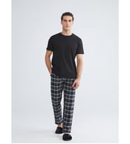 LC WAIKIKI Antrasit Standart Kalıp Ekose Erkek Pijama Alt