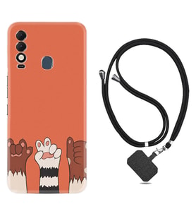 Tecno Spark 8T Kılıf Resimli Boyun Askılı İpli Desenli Silikon Series Three Hand 1818