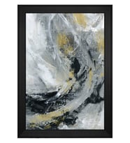 Soyut Şekiller Motifli Kanvas Tablo 50 x 70 cm Siyah Çerçeve