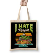 Cute & Funny I Hate People Beach Vacation Pun Bez Çanta Uzun Saplı