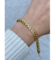 Arpa Zincir Detaylı İnce Unisex Bileklik (Çelik)