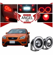 Ford Focus 2 Uyumlu, Universal Mercekli Led Angel Sis Farı, 76mm Kırmızı Renk