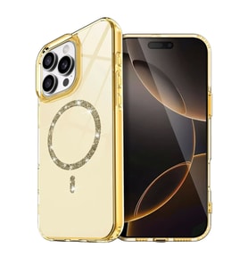 Newface Apple iPhone 16 Pro Max Live Diamond Magsafe Kapak - Sarı