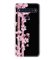 TCL 10L 10 Plus 10SE 20E 20SE 30SE L7 Kılıf Desemli Silikon Pink Flowers 3 1393