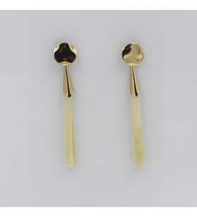 Gold Vip Vintage Tasarım Küpe (Beyaz)