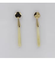 Gold Vip Vintage Tasarım Küpe (Beyaz)