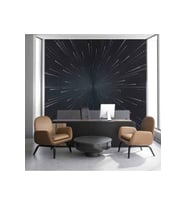 Dreamwall 3D Çizgili Işık Ağı Desenli Isı Ve Ses Yalıtımlı Sağlıklı Tekstil Duvar Kağıdı (Siyah)