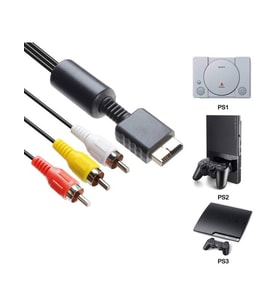 Keepro Playstation 2-3 Ps2-Ps3 Av-Out Kablosu Görüntü Aktarım Kablosu (Siyah)