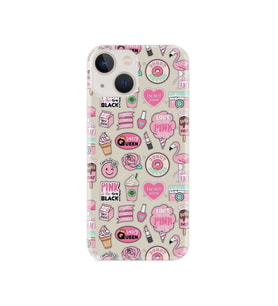 Apple iPhone 13 Kılıf 6.1" Kılıf Resimli Desenli Baskılı Silikon Kılıf Donut Flamingo 1415
