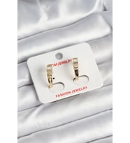 Pirinç Gold Renk Zirkon Taşlı Vintage Kadın Küpe 5886