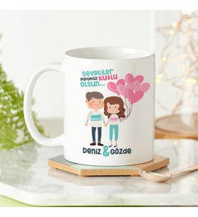 Kişiye Özel Popçik Sevgililer Kupa Bardak