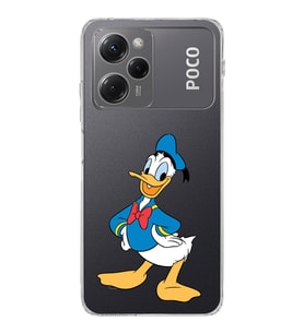Poco X5 Pro  Kamera korumalı Kapak Donald Duck Tasarımlı  Şeffaf Kılıf