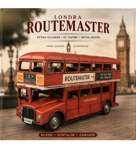 Dekoratif Metal Routemaster Londra Otobüsü El Yapımı Retro Koleksiyon Modeli