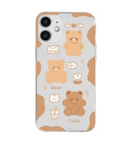 Iphone 12 Uyumlu Cute Bear Tasarımlı Şeffaf Telefon Kılıfı