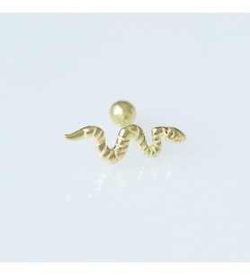 Serpent Modeli Gold Kaplama Gümüş Tragus