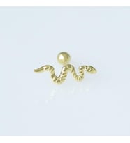 Serpent Modeli Gold Kaplama Gümüş Tragus
